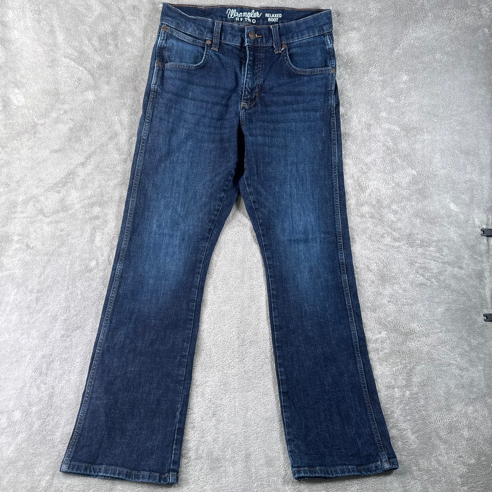 Wrangler Retro Relaxed Bootcut Jeans Mens 30x32 Blue Denim Stretch